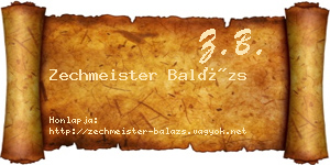 Zechmeister Balázs névjegykártya
